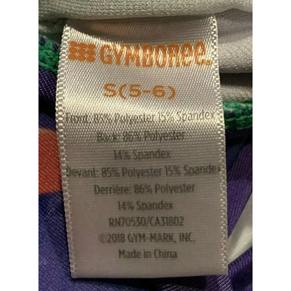 Gymboree Girls One Piece Halter Swimsuit Size S 5-6 Floral Kitten Face